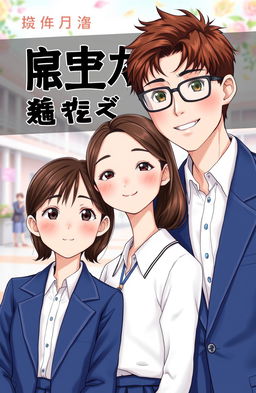 A romantic book cover featuring three main characters: a girl standing in the middle, flanked by two boys