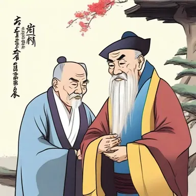 The philosopher told a confucian joke about a wise old man and his mischievous student.