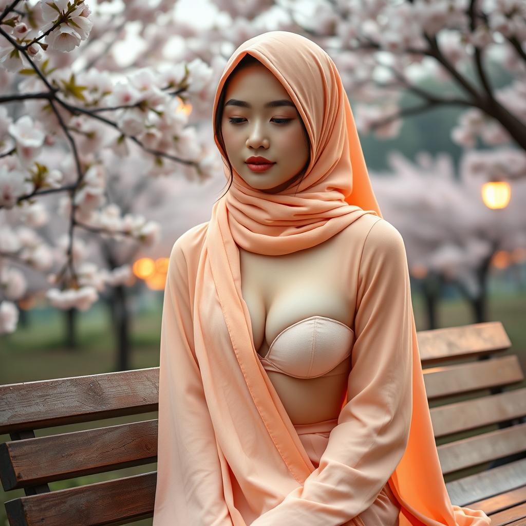 An 18-year-old Chinese girl with white, healthy skin and an oval face, partially closing her eyes, exhibiting immense beauty and model-esque qualities