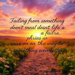 "Failing from something good doesn't mean life is a failure; perhaps you are on the way to something even better