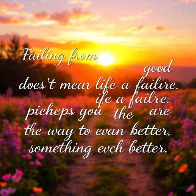 "Failing from something good doesn't mean life is a failure; perhaps you are on the way to something even better