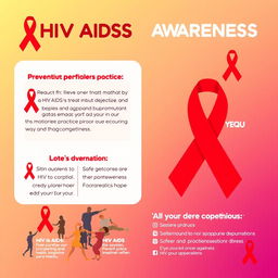 A visually impactful educational poster on HIV/AIDS awareness, featuring a strong message about prevention, treatment, and support