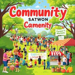 A vibrant and engaging poster showcasing a lively community gathering