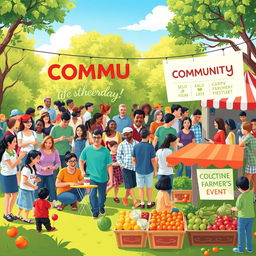 A vibrant and engaging poster showcasing a lively community gathering