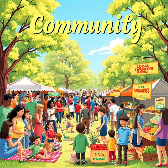 A vibrant and engaging poster showcasing a lively community gathering