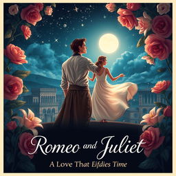 A stunning and unique movie poster for 'Romeo and Juliet', set against a romantic Verona backdrop