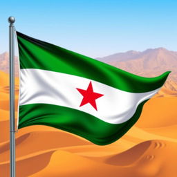 A detailed and vibrant depiction of the Syrian Democratic Forces (SDF) flag, showcasing its symbolic elements and colors