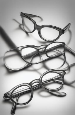 A high-quality image of a simple pencil sketch depicting a pair of round glasses