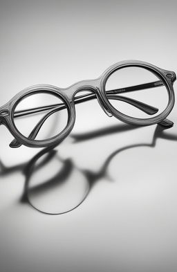 A high-quality image of a simple pencil sketch depicting a pair of round glasses