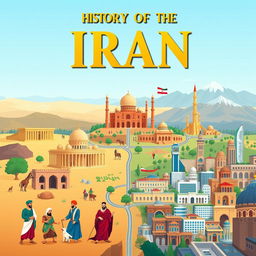 A visually captivating timeline of the history of Iran, showcasing key events from ancient Persia to modern times