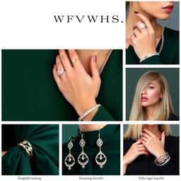 High-quality individual images for each type of jewelry highlight cover for a jewelry store, including: 1