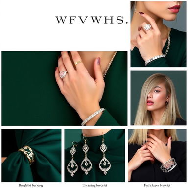 High-quality individual images for each type of jewelry highlight cover for a jewelry store, including: 1