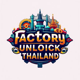 A vibrant and eye-catching graphic design showcasing the concept of 'Factory Unlock Thailand