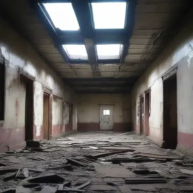 The abandoned building carried an eerie atmosphere as if it had been condemned to coventry, left untouched for years.