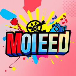 A vibrant and eye-catching thumbnail design for a media channel named 'Moeed'