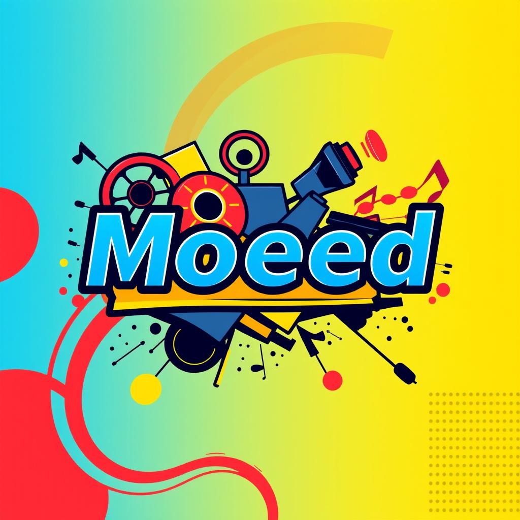 A vibrant and eye-catching thumbnail design for a media channel named 'Moeed'