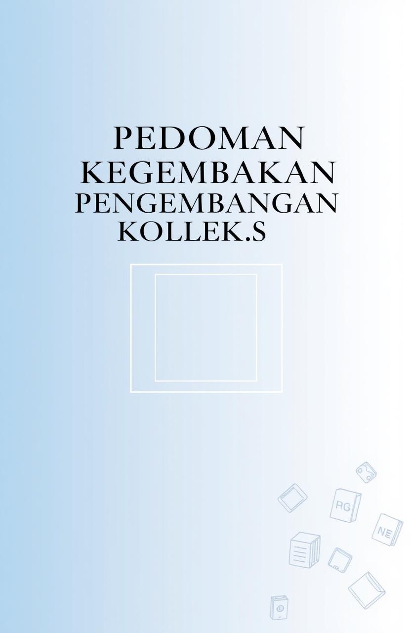 A simple book cover design for a book titled 'Pedoman Kebijakan Pengembangan Koleksi'