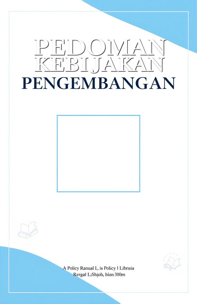 A simple book cover design for a book titled 'Pedoman Kebijakan Pengembangan Koleksi'