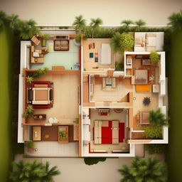 Create an Indian standard floor plan for a plot size of 17 feet × 52 feet that includes one car parking space, a living room, a kitchen, two washrooms, and a staircase.