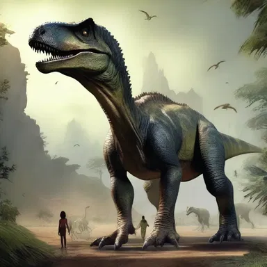 In the science fiction novel, the characters traveled back in time to the Cretaceous period and encountered dinosaurs.
