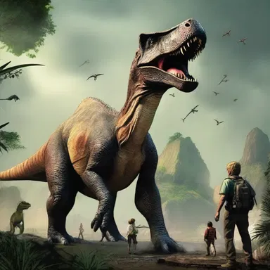In the science fiction novel, the characters traveled back in time to the Cretaceous period and encountered dinosaurs.