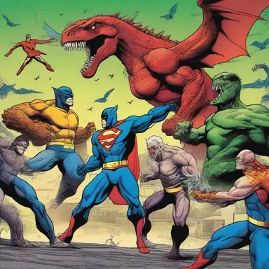 The comic book series features a group of superheroes fighting against genetically engineered Cretaceous creatures.