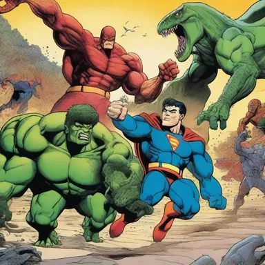 The comic book series features a group of superheroes fighting against genetically engineered Cretaceous creatures.