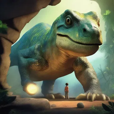 In the fantasy world of the story, the protagonist discovers a hidden portal that leads to a magical Cretaceous land.