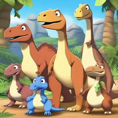 The animated TV show follows a group of talking animals who go on exciting adventures through different time periods, including the Cretaceous era.