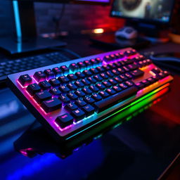 A modern, sleek keyboard with a futuristic design