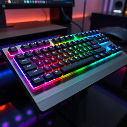 A modern, sleek keyboard with a futuristic design