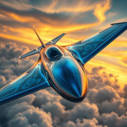 A stunning close-up view of a futuristic aircraft inspired by a 'phenomenon' theme