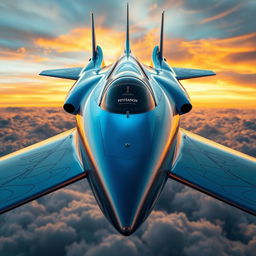 A stunning close-up view of a futuristic aircraft inspired by a 'phenomenon' theme