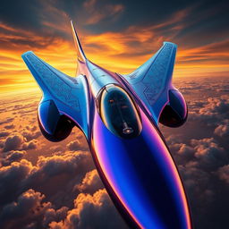 A stunning close-up view of a futuristic aircraft inspired by a 'phenomenon' theme