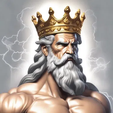 According to Greek mythology, Zeus, the king of gods, wore a crown made of thunderbolts.