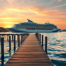 A breathtaking realistic scene showcasing a beautiful waterfront setting