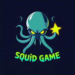 Logo design inspired by the character from the Squid Game movie, featuring a vector style with clean lines and a modern aesthetic