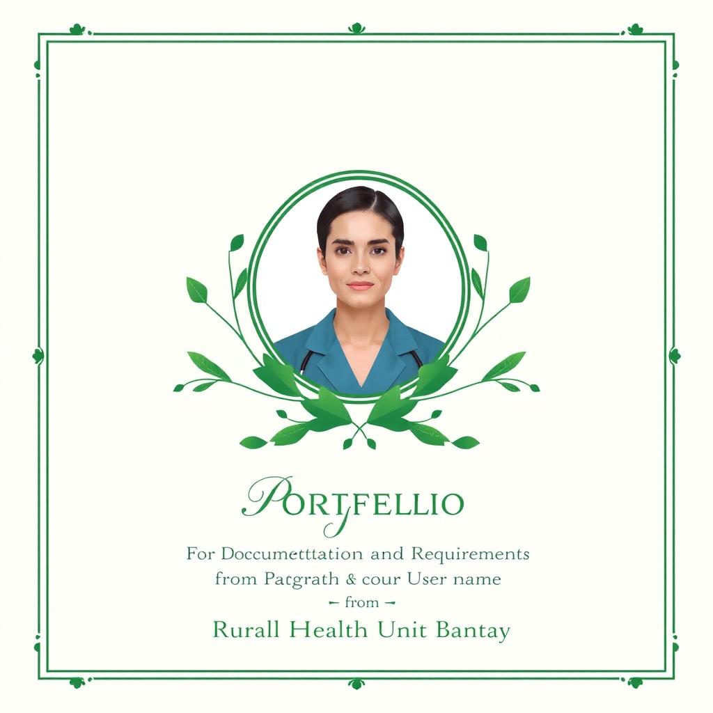 A formal and visually striking cover template for a medical portfolio