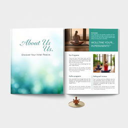 A beautifully designed advertisement book cover for a yoga center