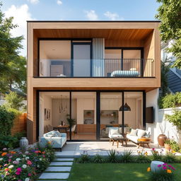 A beautiful 70 square meter duplex house featuring modern architecture