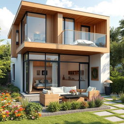 A beautiful 70 square meter duplex house featuring modern architecture