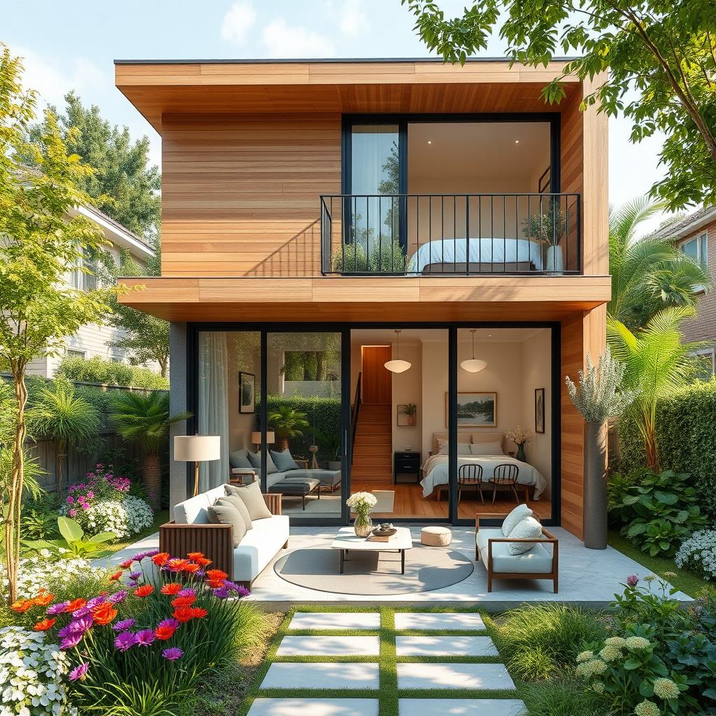 A beautiful 70 square meter duplex house featuring modern architecture