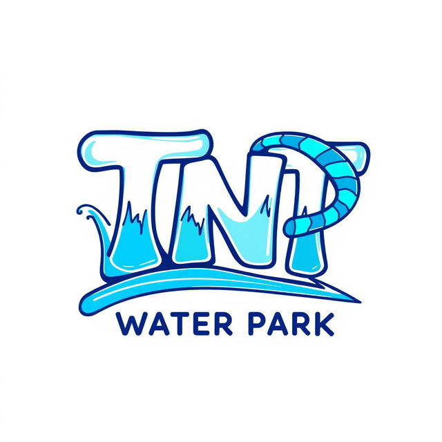 A vibrant flat vector illustrative-style wordmark logo design for a water park named 'TNT'