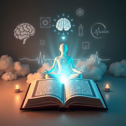 An artistic representation exploring the connection between the Quran and psychology