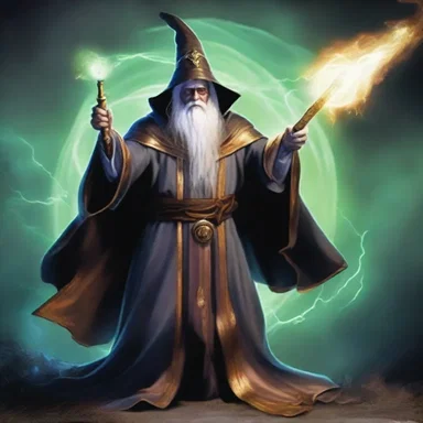 The wizard used his magical staff to conjure a powerful dc spell that paralyzed the enemy.