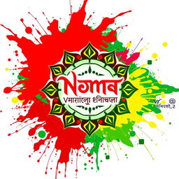 A vibrant and artistic profile picture for a page named 'Noma, Vhond Shilpo Sangho', featuring a stylized logo that incorporates elements of traditional Bengali culture