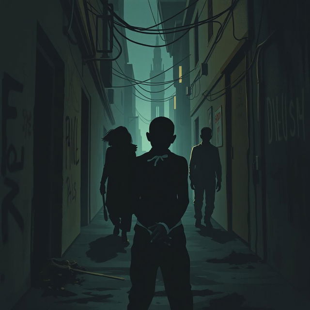 A hauntingly powerful illustration representing modern-day slavery and human trafficking