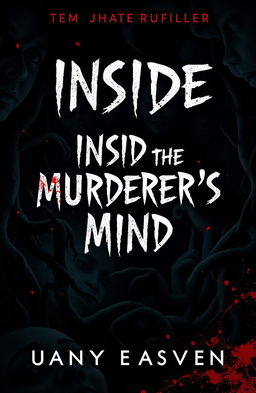 Book cover design for a horror novel titled 'INSIDE THE MURDERER'S MIND', inspired by themes found in 'The Maze Runner'