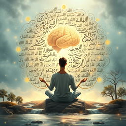 An artistic representation showcasing the connection between the Quran and psychology