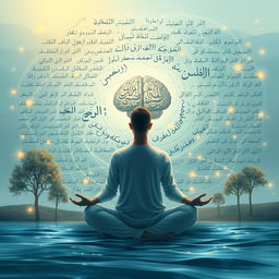 An artistic representation showcasing the connection between the Quran and psychology